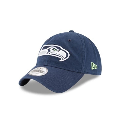 Blue Seattle Seahawks Hat - New Era NFL Core Classic 9TWENTY Adjustable Caps USA3261845